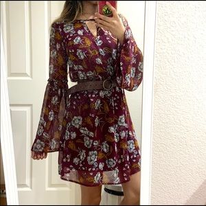 🛑SOLD🛑 Floral boho dress with bell sleeves